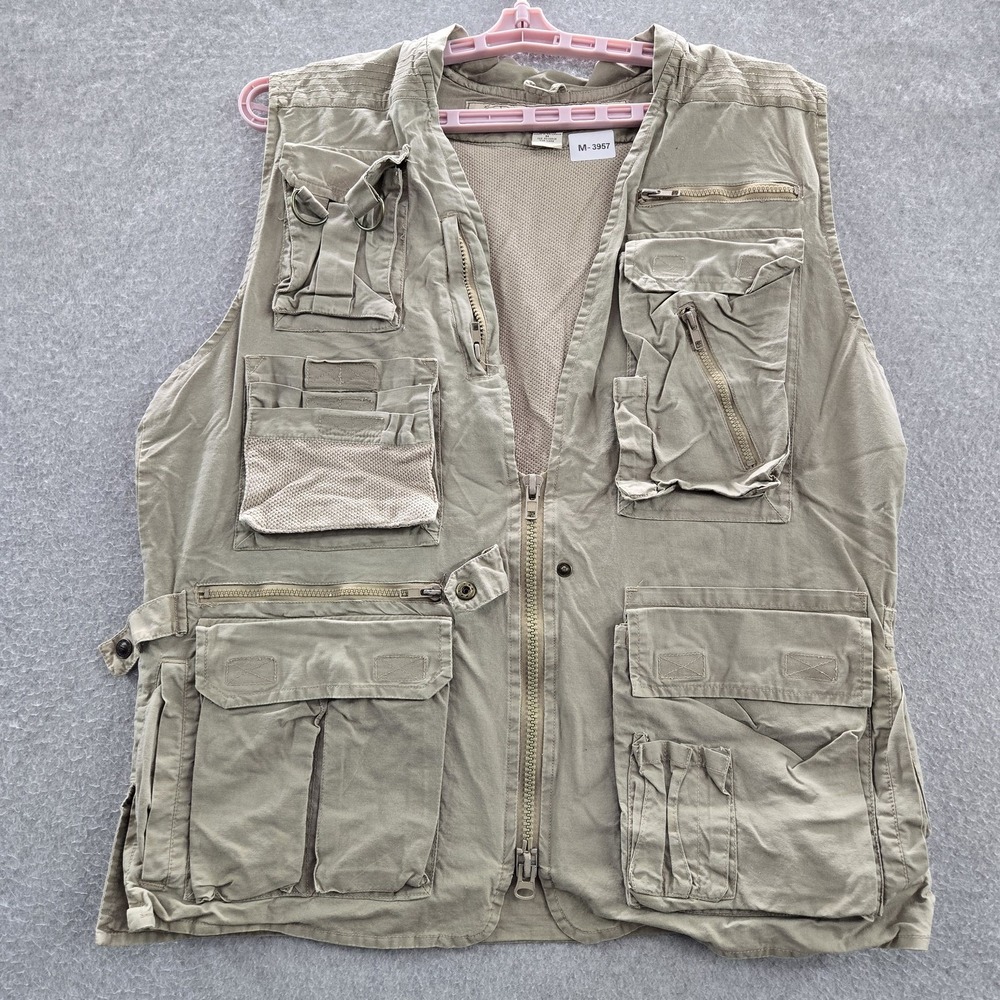 Nikita Men Vest M Khaki Fishing Utility Outdoor Zipper Button‎